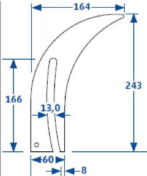 zwangsgef. Spaltkeil DIN 38820 für Sägen von 250 - 350 mm Ø 2,2 mm Spaltkeilstärke